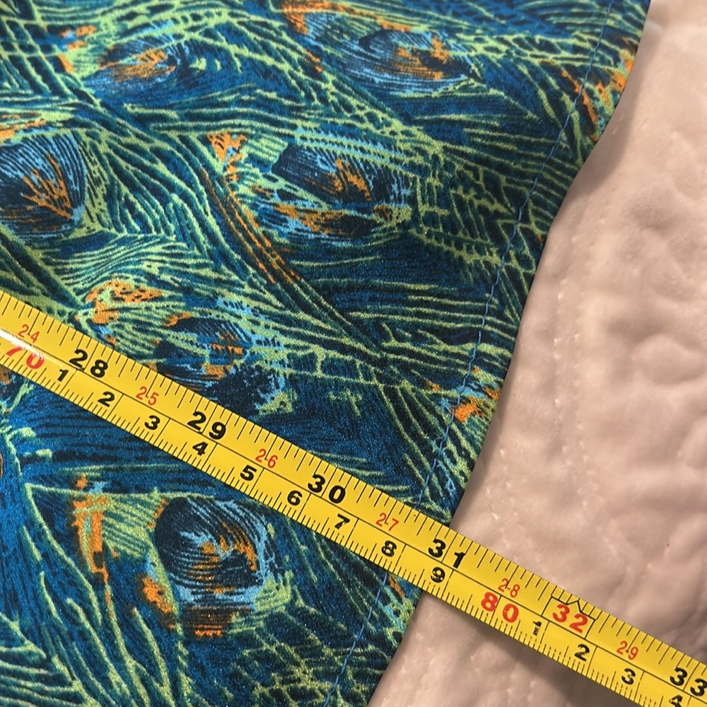 Peacock Feather Print Silky Sundress-sz M-NWT - Picture 7 of 13